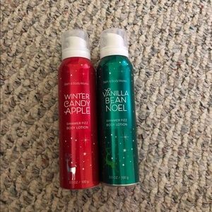 Bath and body works fizz body lotions